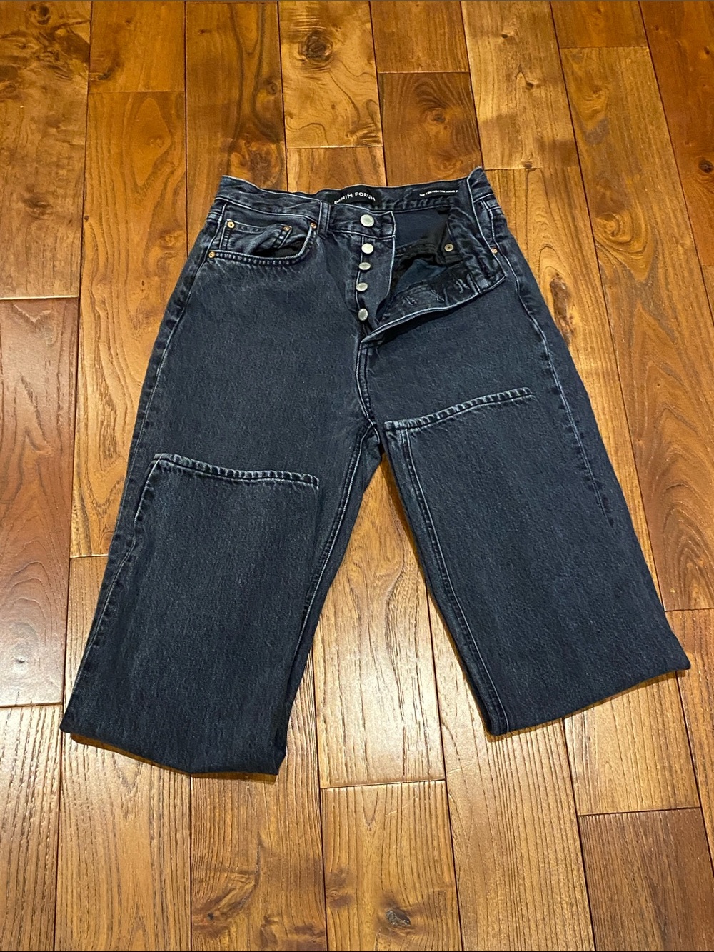Denim Forum washed dark gray high  Rise loose ladies size 25